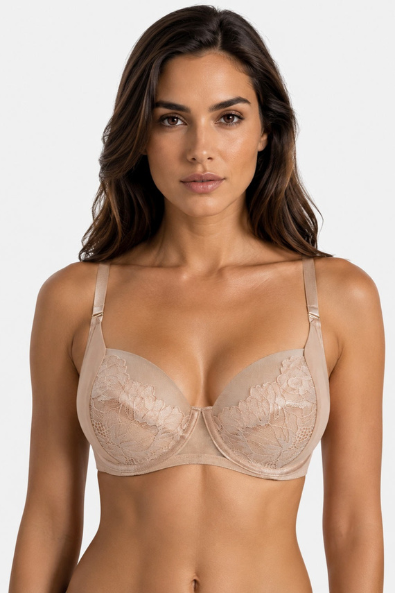 Mediolano Selena Soft 19265 Beżowy Biustonosz Soft Koronkowy