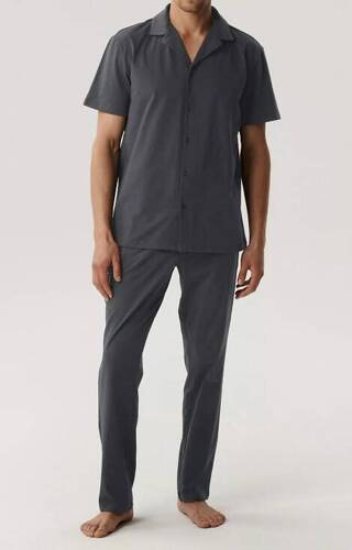 BNMP-002 Piżama męska krótki rękaw, Atlantic- ciemny szary