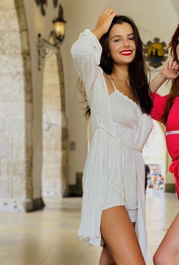 915 Kropki Piżama damska Forex - ecru