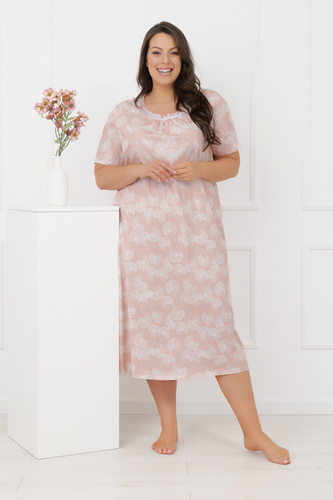 Koszula nocna Eleni Italian Fashion bawełna 100% krótki rękaw- łososiowa