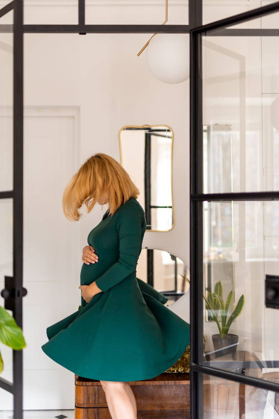 Mama sukienka ciążowa i do karmienia Milk&Love butelkowa zieleń