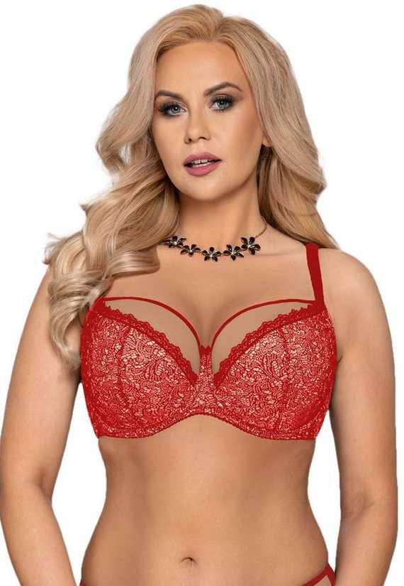 VB-323 Biustonosz półusztywniany Vena beż-czerwony