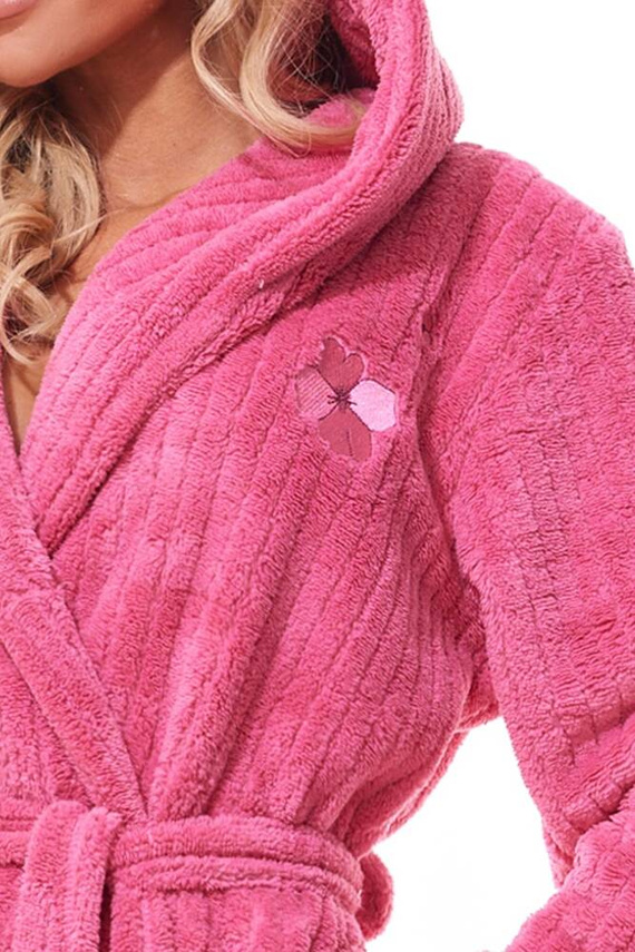 2313 Mag Szlafrok Damski długi L&L -wiśniowy