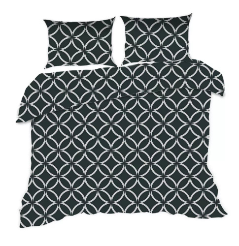 1956N Pościel bawełniana Classic E24 Karo maroko czarna biała– 100% bawełna, trwała, kolorowa, komplet 2-częściowy