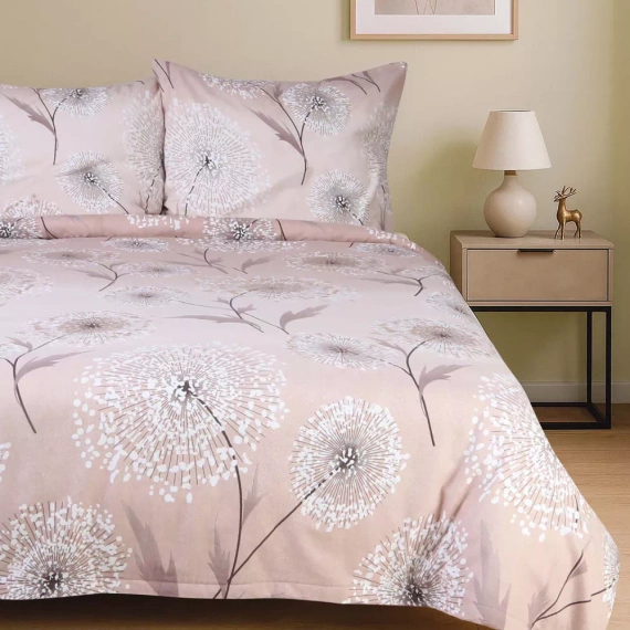 31513/1 Pościel flanelowa Flanelove Darymex beżowa dmuchawce– komplet, 100% bawełna, ciepła i miękka