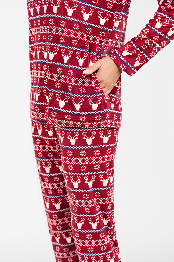 Islandia Polarowy Komplet Damski Italian Fashion - druk bordowy