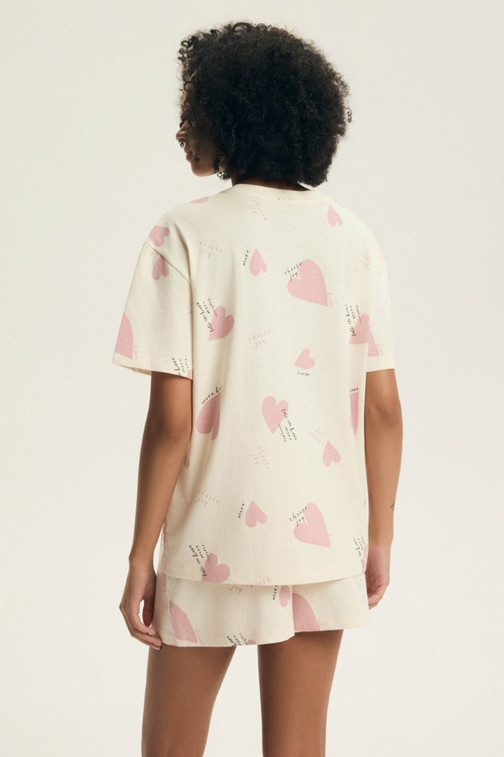 Piżama damska 44498 Elain Henderson – bawełna 100%, szorty, serduszka