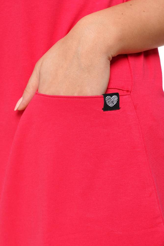 MDW4200-001 Sukienka damska z rozcięciem Moraj - malinowy