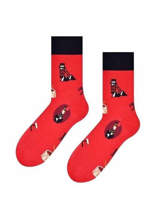 art.118 Folk Skarpety męskie Steven 007 czerwony