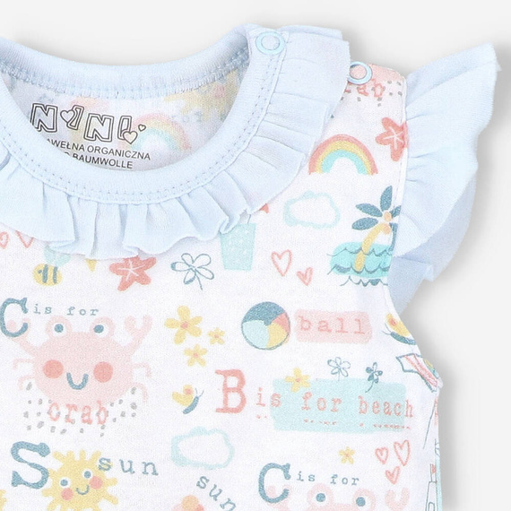 ABN-3938/PLA Sunny Body bawełniane z falbanką Nini druk