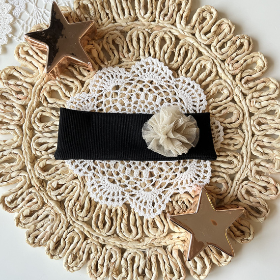 Mamatti Opaska Dziewczęca OK02 Merry Christmas – Czarna, Stylowa Opaska dla Dziewczynki