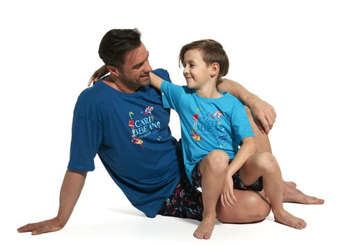 789, 790/99 Caribbean Piżama dla chłopca Cornette -turkus