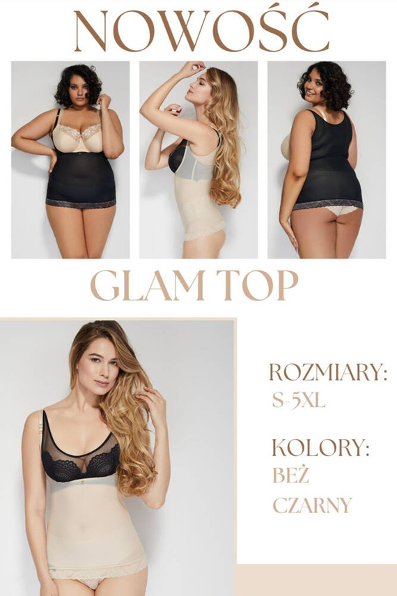 Glam Top koszulka modelująca Mitex czarny 