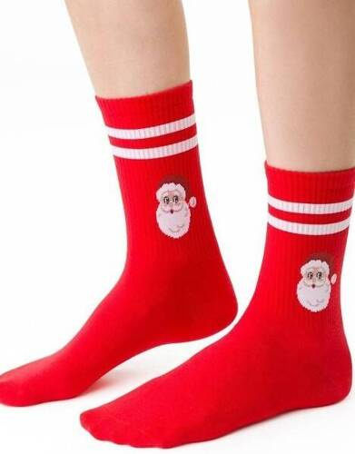 ART.136 Skarpety świąteczne damskie Steven - 111 czerwone