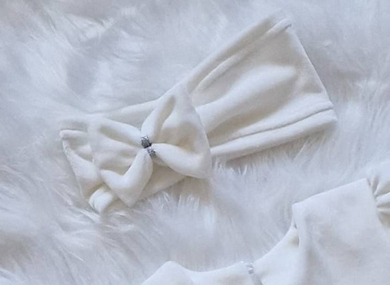 Amelka opaska z kokardką Bambarillo ecru