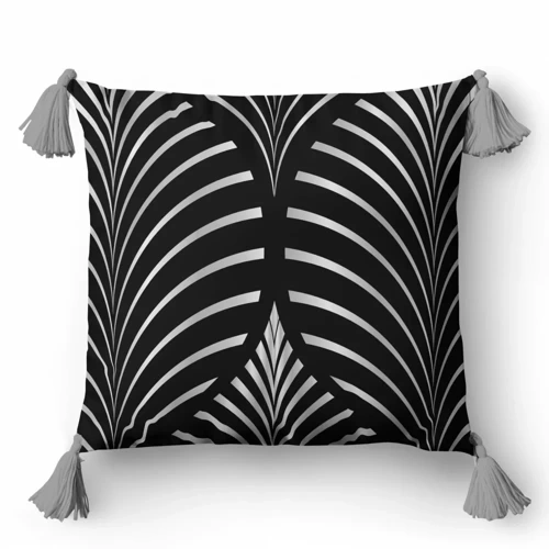 5398 B Poszewka dekoracyjna ornamenty Panama 58 Detexpol czarny