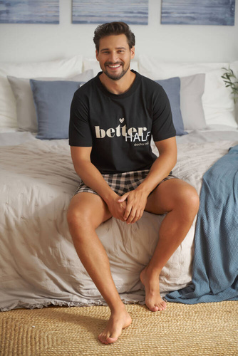 5342 "The best" Piżama Męska Doctor Nap - black