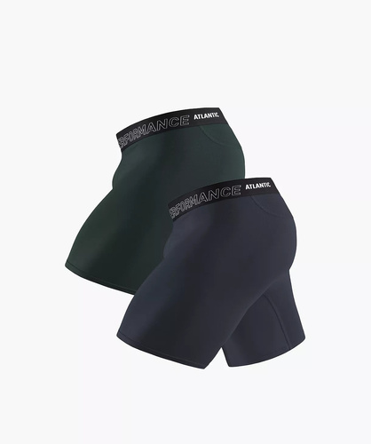 Bokserki męskie Atlantic Bamboo 2MH-1209 zielony-grafitowy Performance – 2-pak, bambusowe