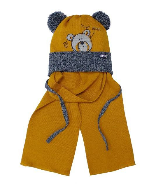 42-447 Komplet Czapka+ szalik dziecięca AJS mix-kolor