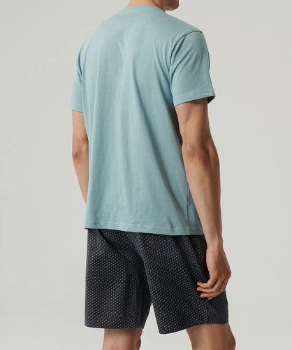 NMP-386  Piżama męska krótki rękaw, Atlantic-niebieski grafitowy