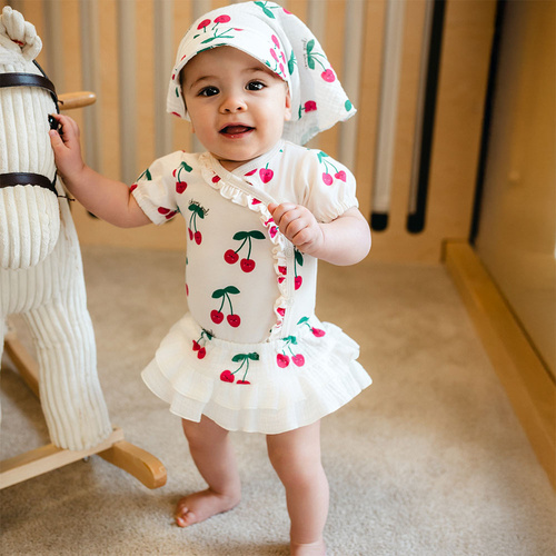 Body niemowlęce Eevi Cherry krótki rękaw bawełna elastyczne