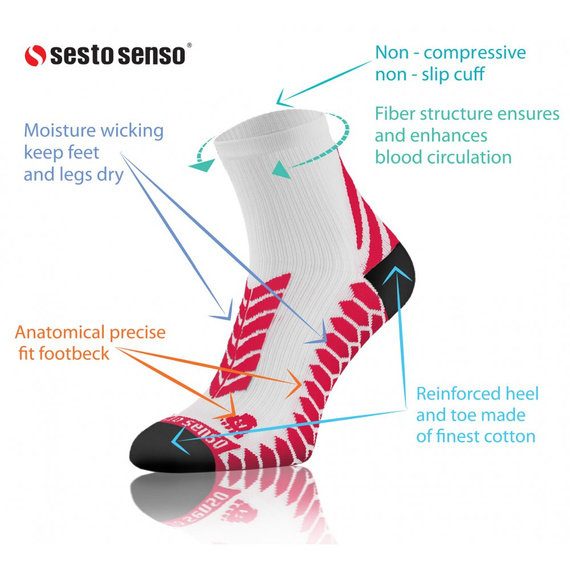 Sport Socks Skarpety sportowe Sesto Senso biały-różowy 