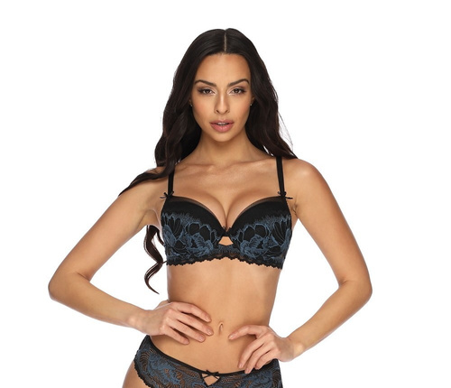 M-3329/11 Angel Biustonosz Mat czarny-niebieski