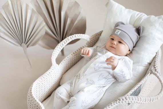 Slow Life Pajac Pinokio - ecru druk