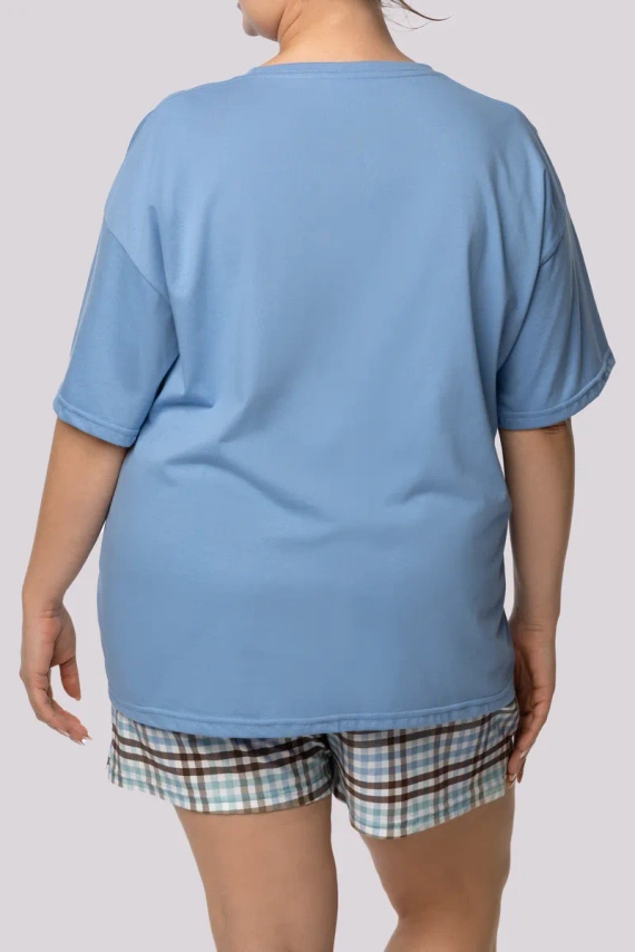 Joy shortsleeve Piżama damska Mona azure blue