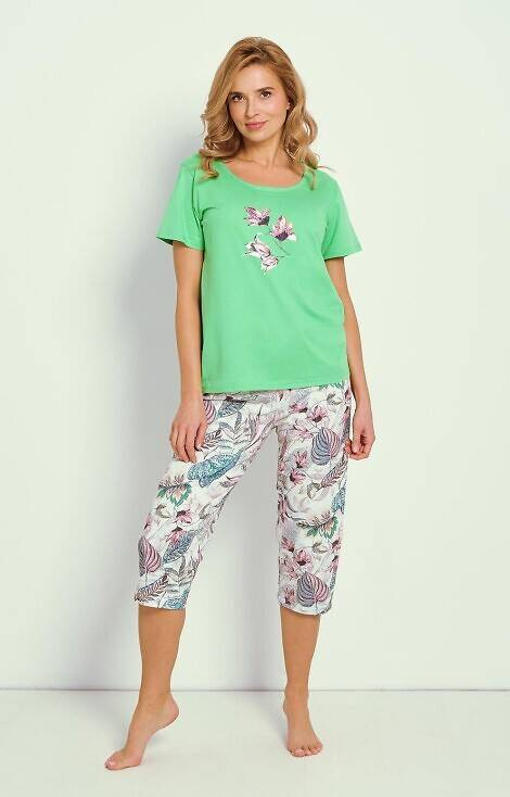 3344 Lia Piżama Damska Taro- zielona