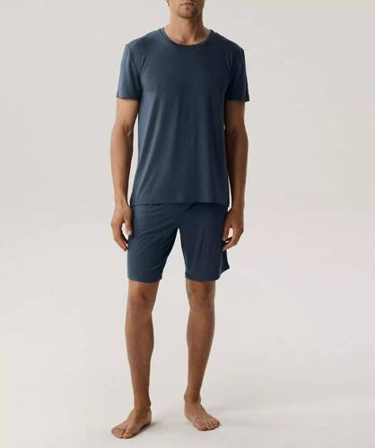 BNMP-005 Piżama męska krótki rękaw, Atlantic-granatowy
