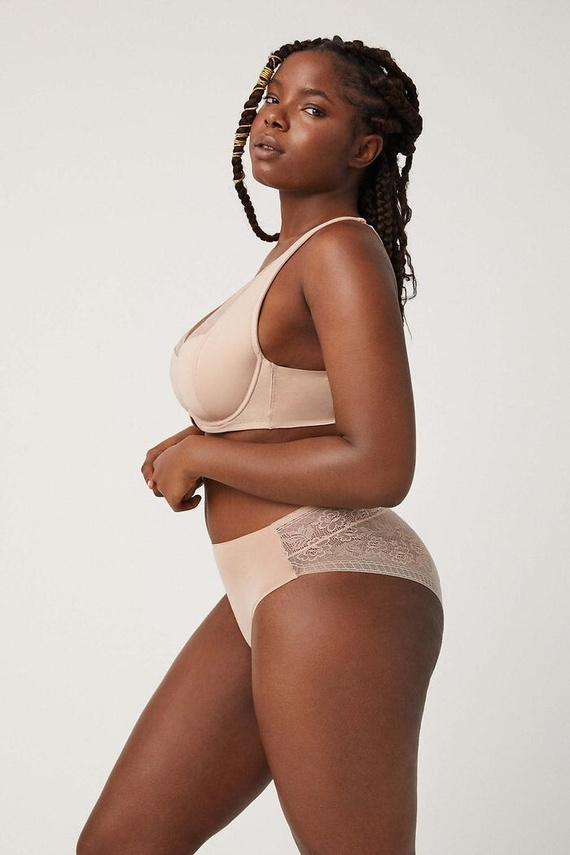 19671 Figi Ysabel Mora beżowe – koronkowe, kobiece, wygodne