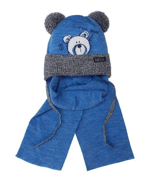 42-447 Komplet Czapka+ szalik dziecięca AJS mix-kolor