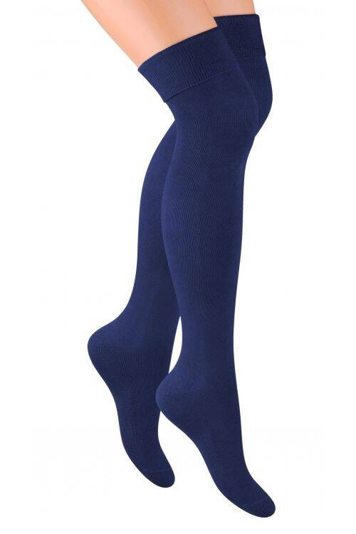 art.076 Zakolanówki damskie Steven - 022 granatowe