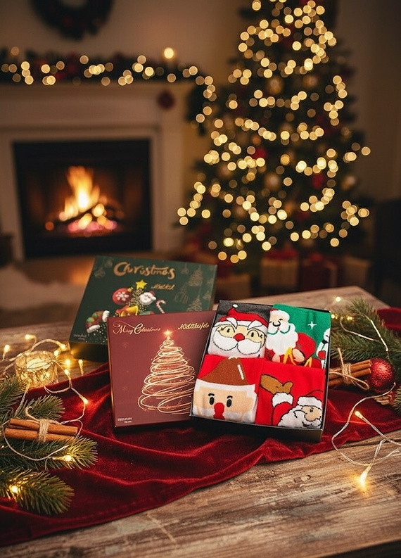 Zestaw skarpet Merry Christmas M898 Wik Unisex– 4 pary świątecznych skarpet w pudełku