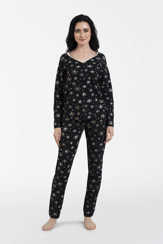 Laponia Piżama Damska długi rękaw, długie spodnie Italian Fashion - druk