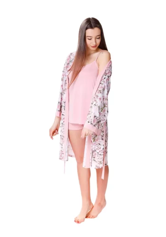 86463 Kamelia Piżama damska na ramiączkach Mewa ciemny różowy 
