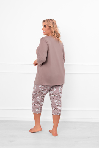 Piżama damska Oszima – 3/4 rękaw i spodnie, bawełna Italian Fashion  
