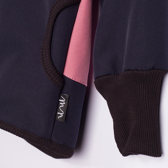 229040 Nicol Kurtka dziecięca softshell polar kaptur odblask- różowa