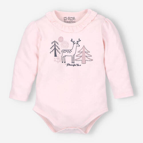 Jelonki Body z bawełny organicznej Nini różowy