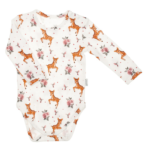 216095 Lala – body niemowlęce Nicol, bawełna, długi rękaw, jelonki