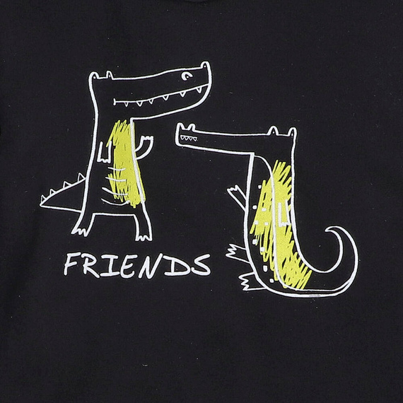 ABN-3690 Crocodiles Bluzka z bawełny organicznej Nini czarny 