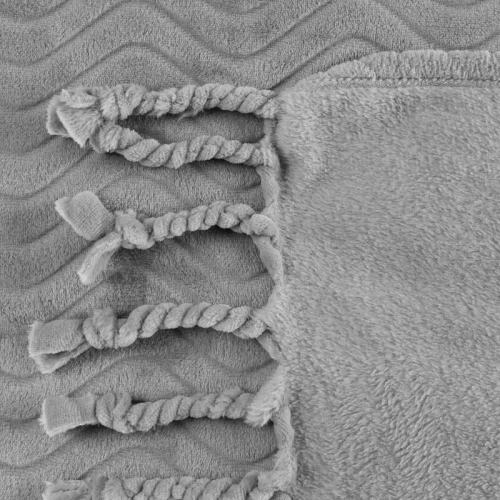 Emma Koc narzuta z frędzlami Eurofirany srebrny