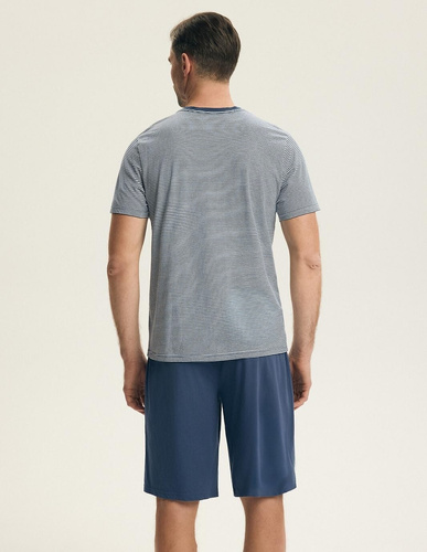 Henderson 44611 Poke piżama męska bawełna krótki rękaw komfort niebieska