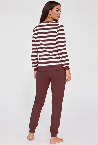 Piżama damska Cornette Molly 635/475 czekoladowa 100% bawełna – komfort