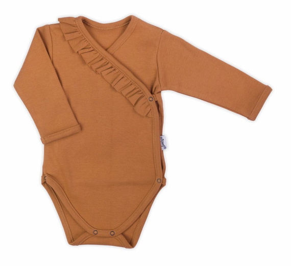 171096 Body z długim rękawem rozpinane "Mia" Nicol - jasny brązowy