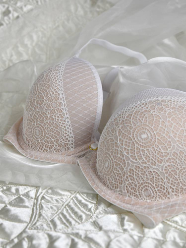 19056 Dots Biustonosz push up Mediolano biały