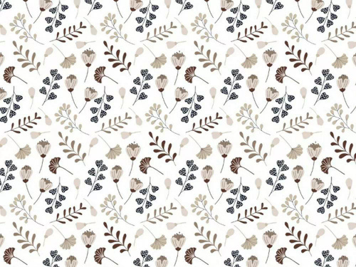 614N Pościel bawełniana Classic E24 Extrapościel biała brązowa listki gałązki– 100% bawełna, trwała, kolorowa, komplet 2-częściowy