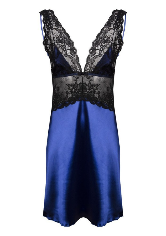 Dakota Halka satynowa koszulka damska DKaren modrak