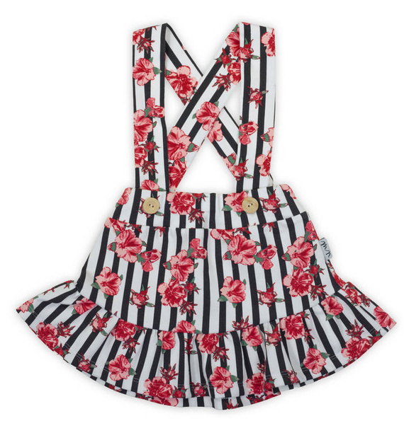 184274 Spódniczka na szelkach "Nana" Nicol - paski/kwiaty